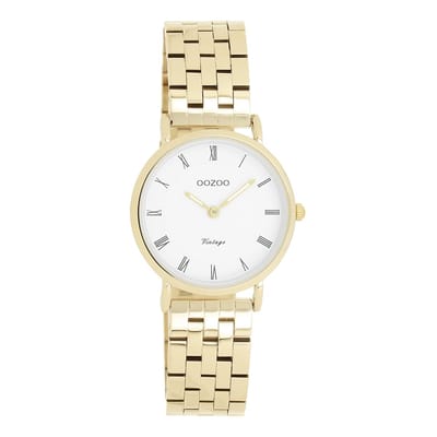 OOZOO Vintage series - Goudkleurige horloge met goudkleurige roestvrijstalen armband - C20376