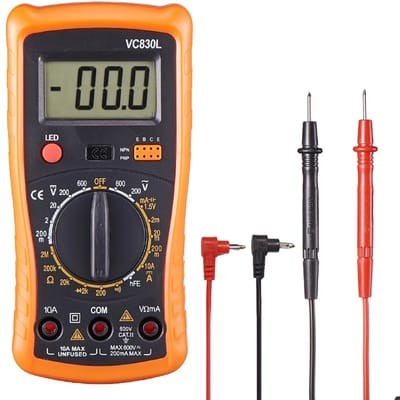 carmdering - Digitale Multimeter - Stroommeter - Digitale Tester - Meet AC/DC Spanning En Stroom - Test Diode En Triode - Industriële Kunststof - Veiligheid Bij Overbelasting - Ideaal Voor Huis En Industrie - 1 Stuks