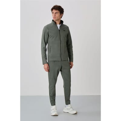 Heren Sweatshirt en Broek Set met Ritskraag