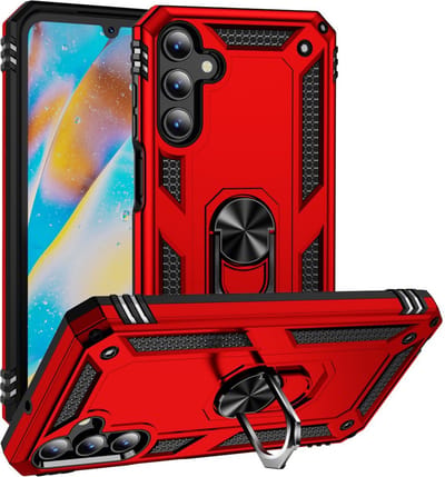 Coverup Hoesje - Geschikt voor Samsung Galaxy A15 Hoesje - Coverup Ring Kickstand Back Cover - Rood