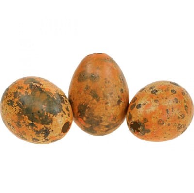 Kwarteleitjes decoratie geblazen eieren oranje abrikoos 3cm 50 st, 50
