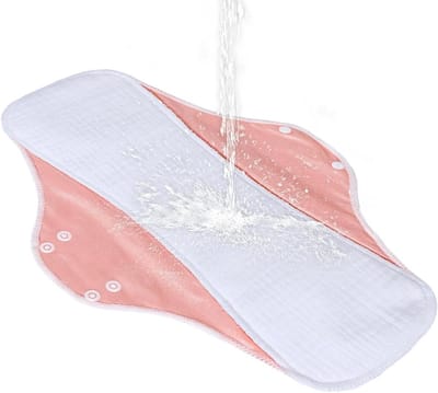 Herbruikbaar Maandverband - Wasbaar Inlegkruis - Menstruatie Hygiëne - Meerlaagse Lekbescherming - 22x28cm - Grijs Geel Groen Koraal