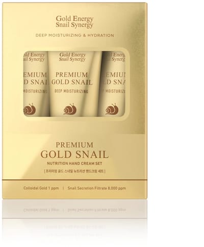 Golden Snail Handcrème Set / Handcrème met goud en slakkenafscheiding in een set van 3 x 80 ml