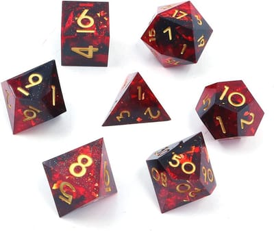 Transparante Polyhedral DnD Dobbelstenen Set - 7 Stuks - Rood