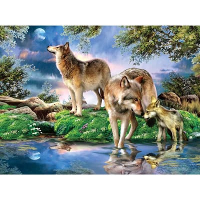 Diamond schilderij bos Wolf Diamond borduurwerk volledige weergave Cross Stitch Diamond mozaïek Home Decor 20X30CM gray