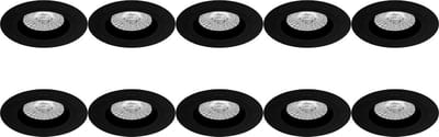 Spot Armatuur 10 Pack - Pragmi Rodos Pro - GU10 Inbouwspot - Rond - Zwart - Aluminium - Ø93mm