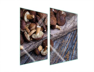 TMK ArtDeko Serie - Glazen Beschermplaat voor Kookplaat - 35x52 cm - Grzyby