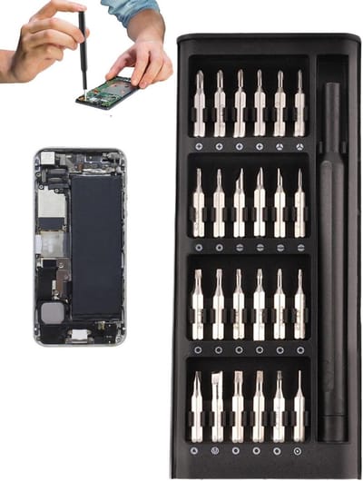Schroevendraaierset - Precisie Gereedschap - Elektronica Reparatie - 24 Delig - 140 gram - Grijs
