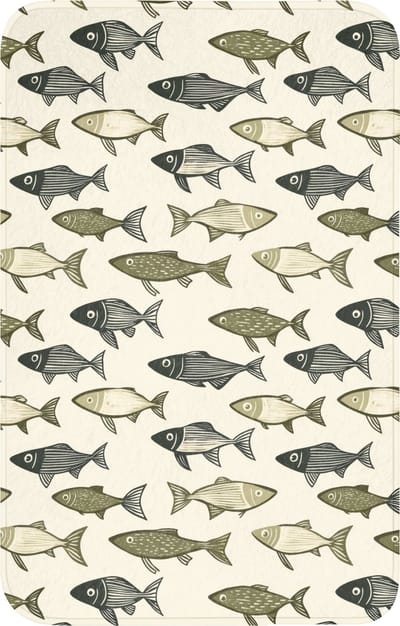 WC mat 50x80 cm - Antislip - Vissen - Klassiek - Groen - Toiletmat - Vloermat - Douchemat - Toilet tapijt - Toiletmatten