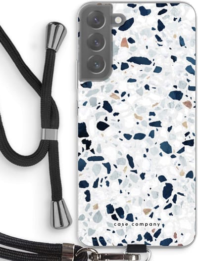 Case Company® - Hoesje met koord geschikt voor Samsung Galaxy S22 Plus hoesje met Koord - Terrazzo N°1 - Telefoonhoesje met Zwart Koord - Bescherming aan alle Kanten en Over de Schermrand