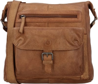 Hide & Stitches Paint Rock Schoudertas - Crossbodytas - Leer - Verstelbare - Schouderband - Leren Dames Tas - Cognac