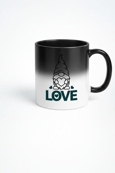 Magische Mok Liefdes Gnoom & Hart – Warmte Veranderende Koffiemok – Valentijn Cadeau