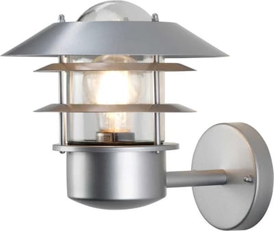 Elstead Lighting LED Wand Buitenlamp Helsingor | 1X E27 Max 60W | IP44 | Dimbaar | Silver