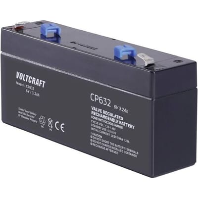VOLTCRAFT CE6V/3,2Ah Loodaccu 6 V 3.2 Ah Loodvlies (AGM) (b x h x d) 134 x 67 x 34 mm Kabelschoen 4.8 mm Onderhoudsvrij