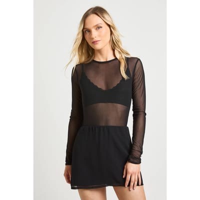 boohoo Dames Petite Chiffon Minirok | Black | Maat: 6