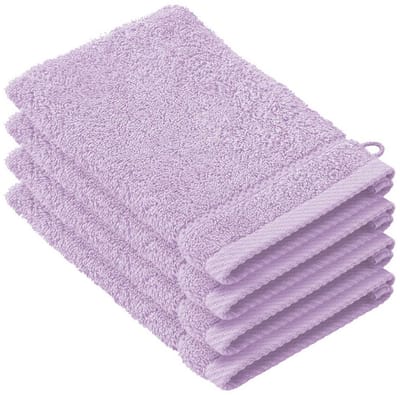 De Witte Lietaer Washandjes Stephanie - Lila - 15 x 21 cm - set 4 stuks - Katoen
