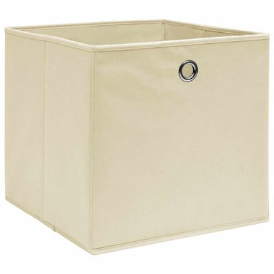vidaXL - Opbergboxen - 10 - st - 32x32x32 - cm - stof - crèmekleurig