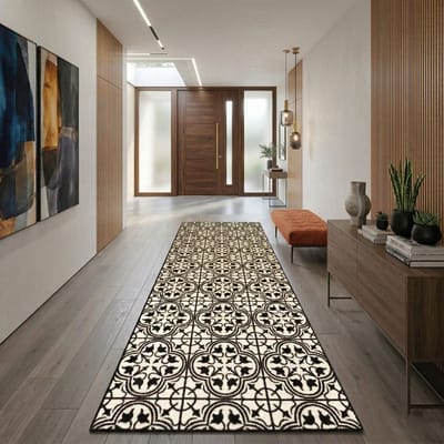 FLOORDIREKT Tapijtloper Galway - Met Patroon - Op Maat gemaakte Fijne Lus Tapijtloper Voor Keuken, Hal & Woonkamer - Ornament Vintage - Oosters Raster - 80 x 100 cm