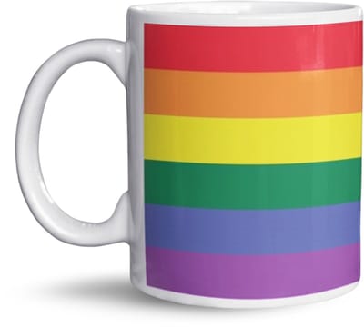 NietMokken.nl - Regenboog mok - LGBTQ+ Pride beker - Kleurrijke koffiemok - Dubbelzijdig bedrukt - Vaatwasserbestendig - Leuk als cadeau - Keramische tas 325ml
