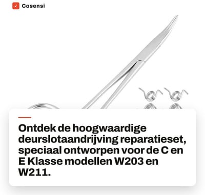 Dailygoods- Deurslotaandrijving Reparatieset - Hoogwaardig Roestvrij Staal - Voor C/E Klasse W203/W211 - Lange Levensduur - Beveiliging Deursloten - Deurslot