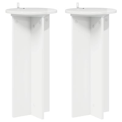 vidaXL - Plantenstand - 2 - st - Hoogglans - Wit - 29,5 - x - 29,5 - x - 60 - cm