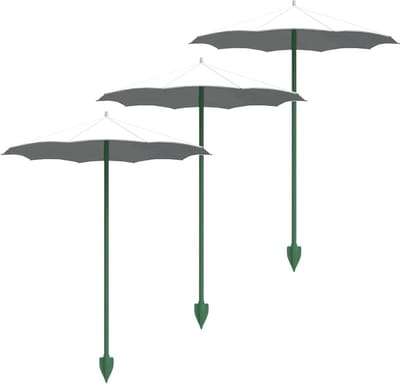 Plantenparasols Set - Kleine zonneschermen - Planten beschermen - Windbestendige beschutting - 3 stuks - Wit