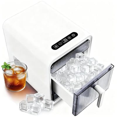 IJsmaker Machine - IJsblokjes Maker - Thuis Bar Keuken - Zelfreinigend Snel - 12 Stuks 10 Min - Wit
