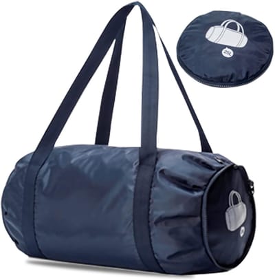 SnelShoppen - Kleine Vouwbare Sporttas voor Mannen en Vrouwen - Waterproof Sporttas in Marineblauw - Ideaal voor Zwemmen, Sport, Reizen en Winkelen