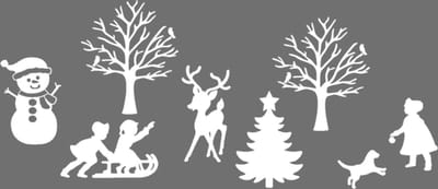 Uitbreidingsset 2 raamsticker kerst wintertafereel 2 herbruikbaar statisch | Rosami