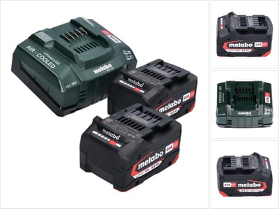 Metabo basisset 2x Li-Power accu 18 V 4,0 Ah CAS Li-ion accu ( 2x 625027000 ) + ASC 145 snellader ( 627378000 )