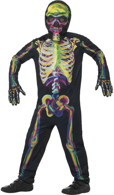 Smiffys Kinder Kostuum -Kids tm 14 jaar- Glow In The Dark Skeleton Multicolours