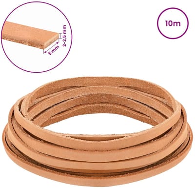 vidaXL - Leren - riem - 1 - Lichtbruin - 1000 - x - 0,5 - cm - Leer