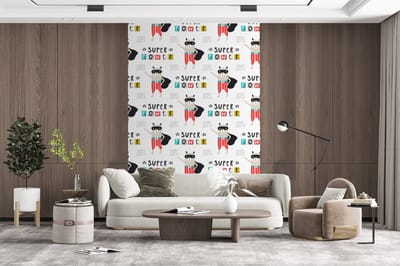 Behang - Fotobehang Jongens - Patroon - Superheld - Breedte 200 cm x hoogte 300 cm