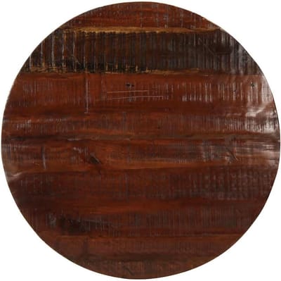 Ronde Tafelblad Massief Gerecycled Hout Ø 80 cm Dikte 3.8 cm