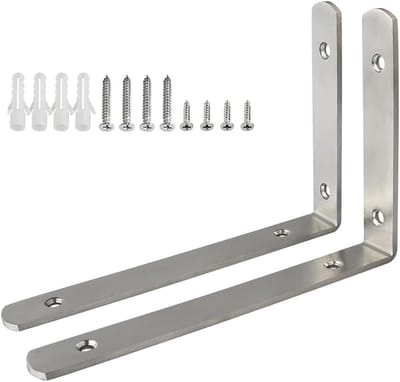 Stevige zwevende planksteunen van roestvrij staal, set van 2, 200mm x 140mm, ideaal voor wandmontage en interieurdecoratie