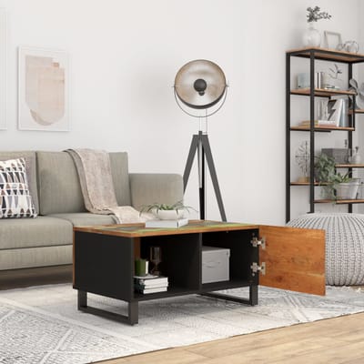 vidaXL - Salontafel - 80x50x40 - cm - massief - gerecycled - hout - en - bewerkt - hout