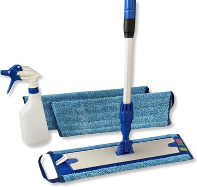 MAUS vloerwisser set professional 40cm - Compleet 3 vloermoppen vlakmophouder steel en sprayflacon - eenvoudig en snel gegarandeerd schoon