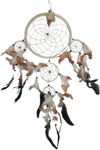 Dromenvanger - 22cm Creme - alleen veren - Dreamcatcher