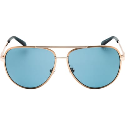 Guess Zonnebril Met Blauwe Glazen En Gouden Montuur