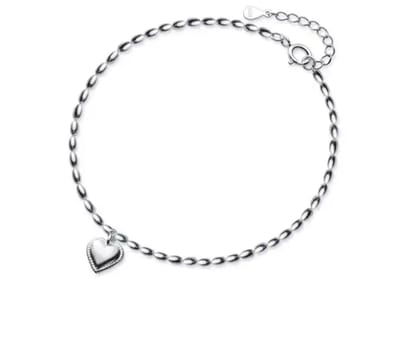 N3 Collecties 925 sterling zilveren zoete bonen ketting met hart hanger enkelbandje voor dames