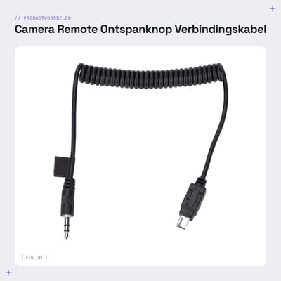 Dailygoods- Ontspanknop Verbindingskabel 50-100cm - Camera Sluiterkabel - 2,5mm/3,5mm Stekker - Schokbestendig - Kunststof/Legering - Trillingsverwijdering