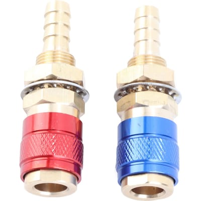 Watergekoelde Gasadapter Draagbare Messing Snelkoppeling met Stekker voor PTA DB MIG TIG Lasbrander 8mm / 0.31in Dia