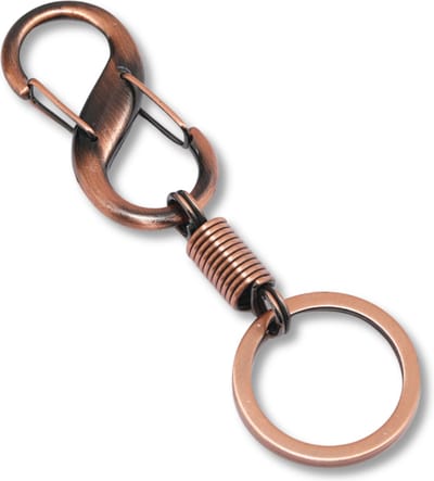 Travel Cords - Sleutelhanger Mat Koper S - S-Haak - 2 haken - autosleutels - robuust - stevige sluiting - metaal - hoogwaardige kwaliteit