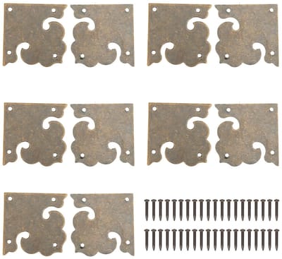 Dailygoods- Hoekprotectors 10 Stuks - Vintage Messing - Decoratieve Beugels - Voor Houten Meubels - Schokbestendig - Voor Tafels/Kasten - Hoekbeugels
