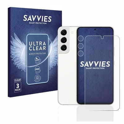 Savvies - Screenprotector voor Samsung Galaxy S22 5G (Voor+Camera) - Folie Beschermfolie transparant 6 Stuks