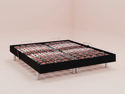 Vente-unique Elektrische bedbodem 2x78 met contactplaatjes kleur zwart hout van Ysmée - 2x90x200cm - motoren OKIN