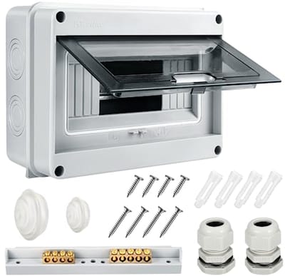 Waterdichte Verdeelkast met 8 Modules voor Buiten - IP65 Zekeringkast voor Tuin en Laadzuilen