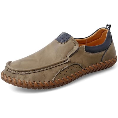 Peessool Plus Size Echt Leer Herenschoenen Koreaanse Stijl Veelzijdig Zomer Nieuw Heren Casual Schoenen 47 gray