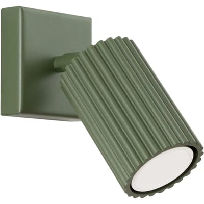 Sollux Lighting Wandlamp Karbon - GU10 - olijfgroen - aluminium - 8x8x16cm