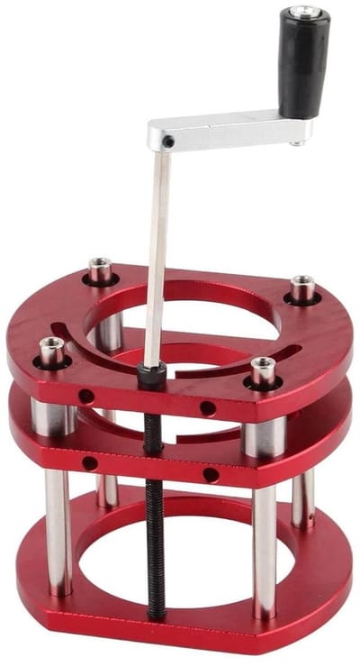 Routerliftbasis - Freeslift Systeem - Houtbewerking Precisie - Verstelbaar met slinger - 51 mm hefbereik - Rood